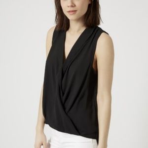 Topshop sleeveless wrap blouse